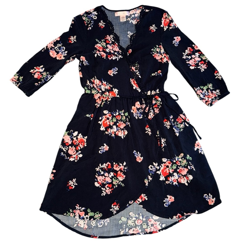 Band of Gypsies Boho Floral Mini Dress | Size S | Hi-Low Hem | Festival Style